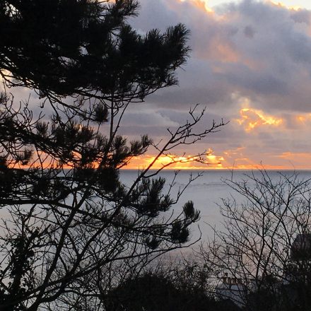 Aberdyfi sunset over the sea