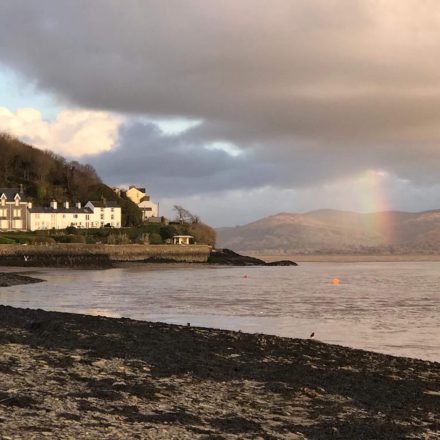 Rainbow over the sea in Aberdyfi